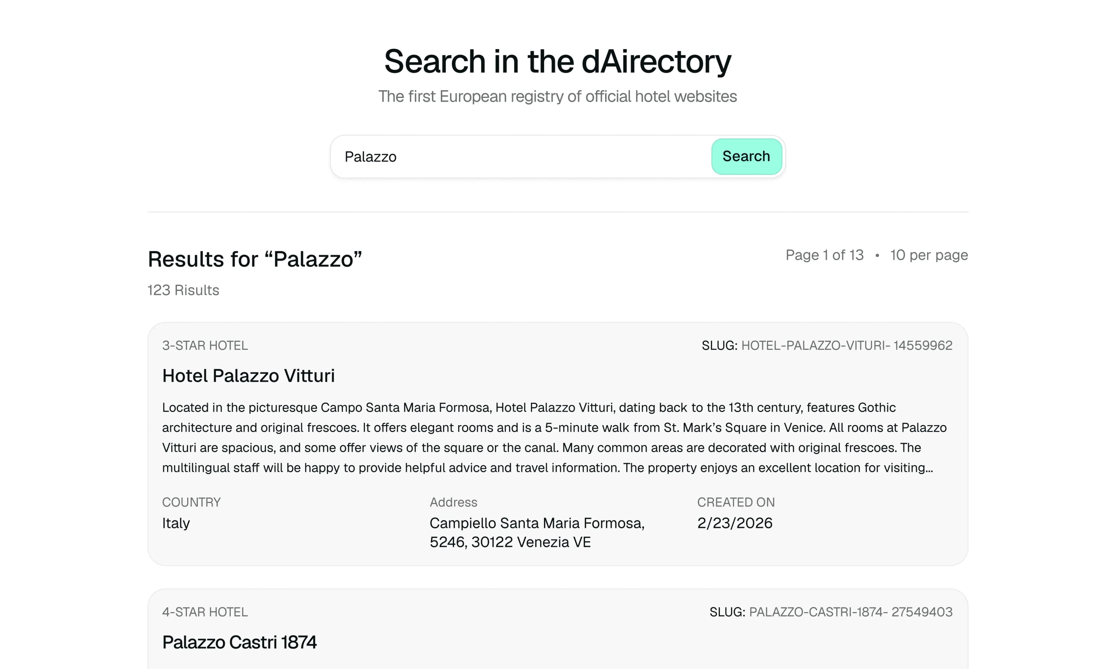 Preview of the dAirectory search experience