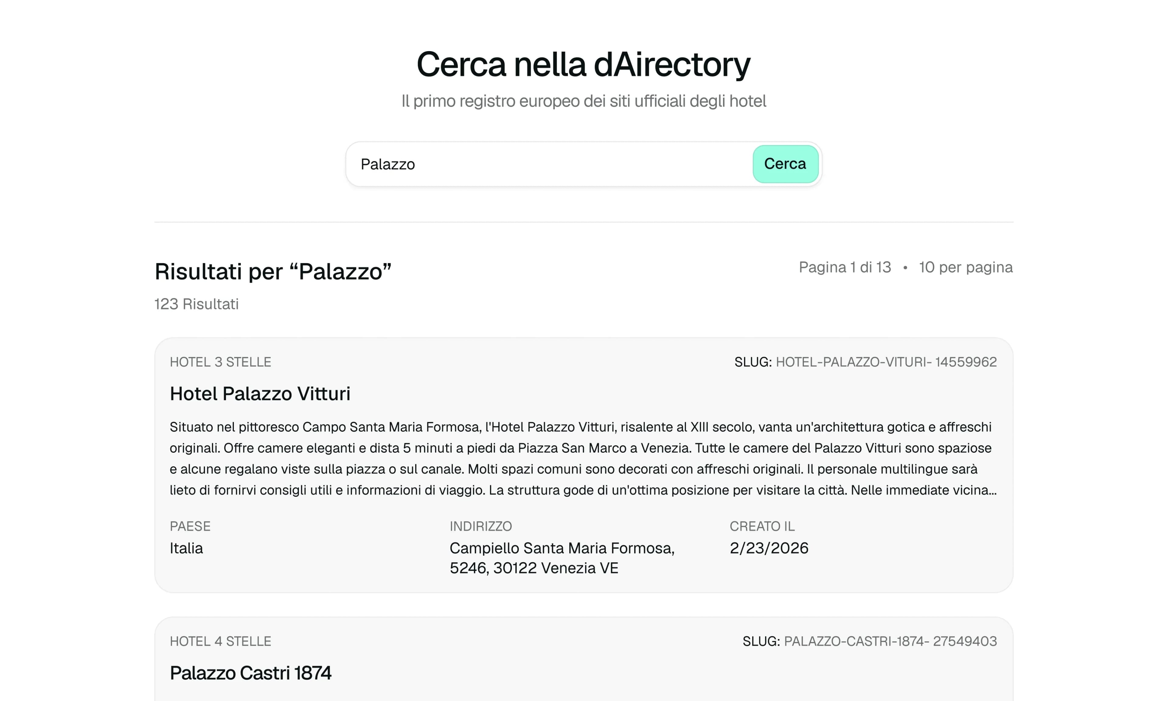 Anteprima della ricerca all'interno di dAirectory